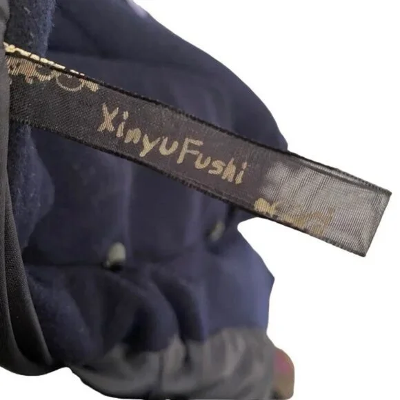 XinyuFushi Pea Coat Blue Jacket Gold Button Women's Coat Size Small - Picture 2 of 11